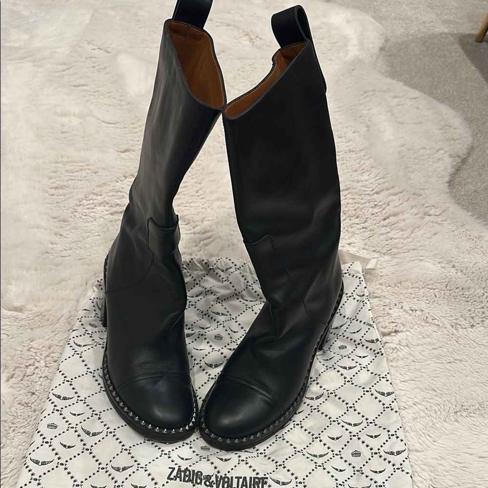 Zadig & Voltaire Black Heeled Boots Sleek Design